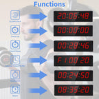 Large Stopwatch with Start/Stop Button, LED Digital Timer with Remote, Countdown Clock with Buzzer, Gym Clock for Home Gym, Interval Timer for Workout, Plug in (with Stand)