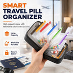 Waterproof Pill Pouch Set, Waterproof Pill Organizer Set with 14pcs Bags Inside, 7 to 14 Days of Meds & Medicine Crush-Resistant Shell, Portable Travel Pill Storage System for Holder Travel (Black)