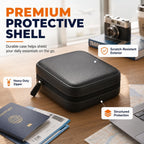 Waterproof Pill Pouch Set, Waterproof Pill Organizer Set with 14pcs Bags Inside, 7 to 14 Days of Meds & Medicine Crush-Resistant Shell, Portable Travel Pill Storage System for Holder Travel (Black)
