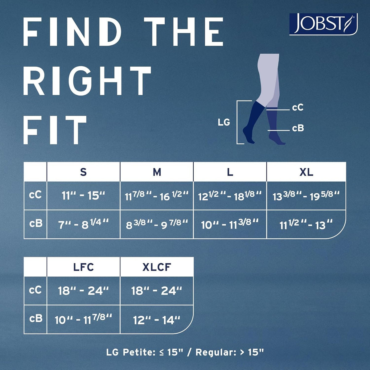 JOBST Relief 20-30 mmHg Knee High Graduated Compression Stockings - Regular Band, Closed Toe