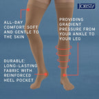 JOBST Relief 20-30 mmHg Knee High Graduated Compression Stockings - Regular Band, Closed Toe