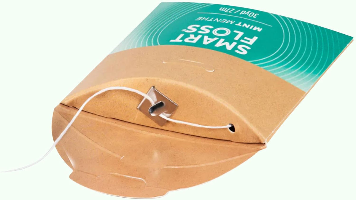 DrTung's Smart Floss, Mint Natural Expanding Dental Floss - Pack of 12 | Gentle on Tooth & Gums, Expands & Glides, PTFE & PFAS Free, Certified Organic Mint Essential Oils