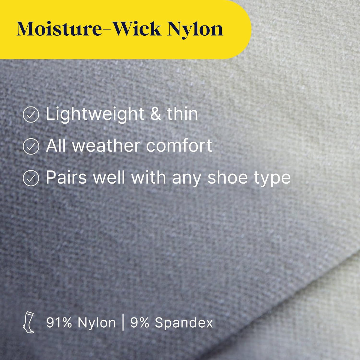 Nylon Knee High Socks - 15-20mmHg Graduated Compression Socks - Soft & Breathable Support Unisex Socks