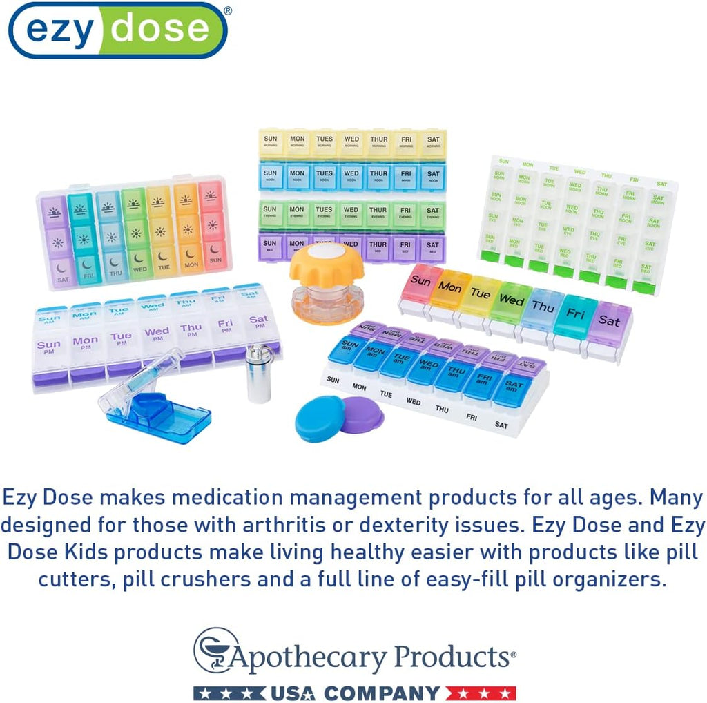 Ezy Dose Pill Cutter & Splitter, Built-in Pill Dispenser, Purple | Easy-Cut Stainless Steel Blade for Tablets, Vitamins, Medication, Portable Pill Cutter for Seniors, Pets, Travel-Size