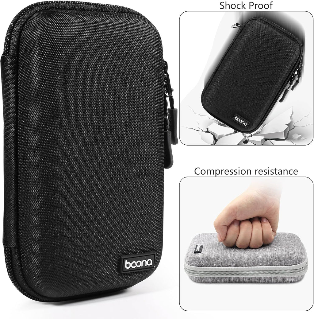 Diabetes Travel Case EVA Hard Shell Diabetic Supplies Bag Organizer for Blood Sugar Testing Kit, Glucose Monitor Kit with Meter, Glucose Test Strips, Lancets, Lancing Device, Alcohol Wipe (Black)