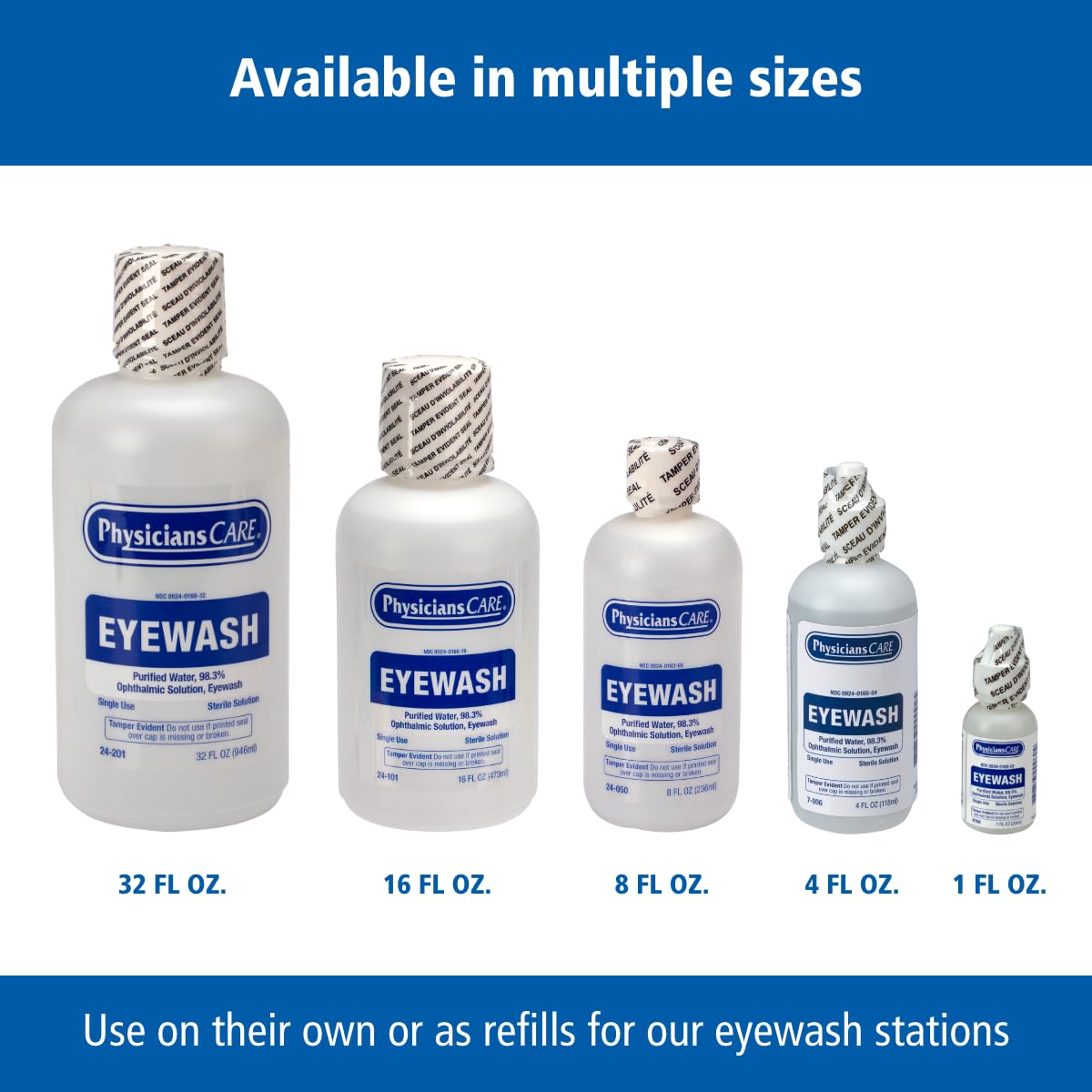 PhysiciansCare Eye Wash Solution, Sterile Isotonic Buffered Solution for Flushing and Irrigating Eyes, 32 Oz Bottle