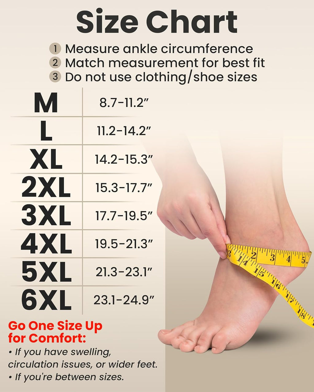 KEMFORD Ankle Compression Sleeve - 1-Pair, Plantar Fasciitis Braces - Open Toe Compression Socks for Swelling, Sprain, Neuropathy, Foot Arch Support for Men and Women - 20-30mmhg, M, White