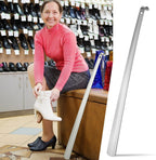 1 Pcs 31.5'' Extra Long Handled Shoe Horn Metal Shoehorn for Men Women Multifunctional Stainless Dressing Stick for Elderly Disabled Limited Mobility, Standing Reach Assist for Senior (Silver)