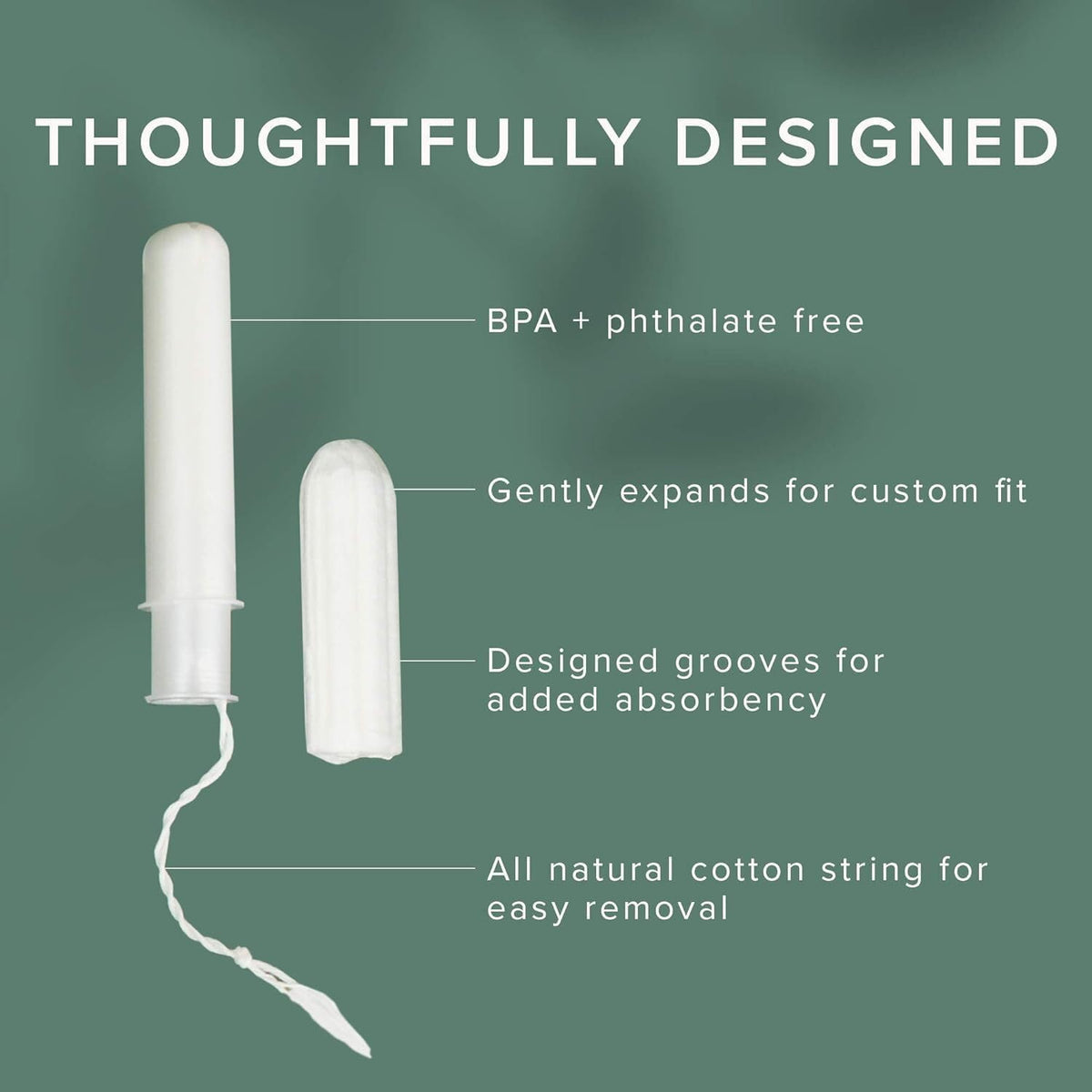 Veeda 100% Natural Cotton Tampons - Regular Absorbency with leak proof protection - Compact BPA-Free Applicator - Unscented & Free from Chlorine, Toxin - 16 Count