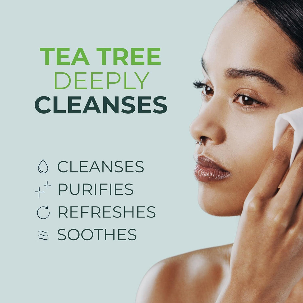 NOVEHA 120Pcs Tea Tree Oil Eyelid & Lash Wipes With Hyaluronic Acid, Green Tea & Chamomile For Blepharitis & Itchy Eyes, Individually Wrapped Eyelash Wipes, Natural Makeup Remover & Cleanser (2 Pack)