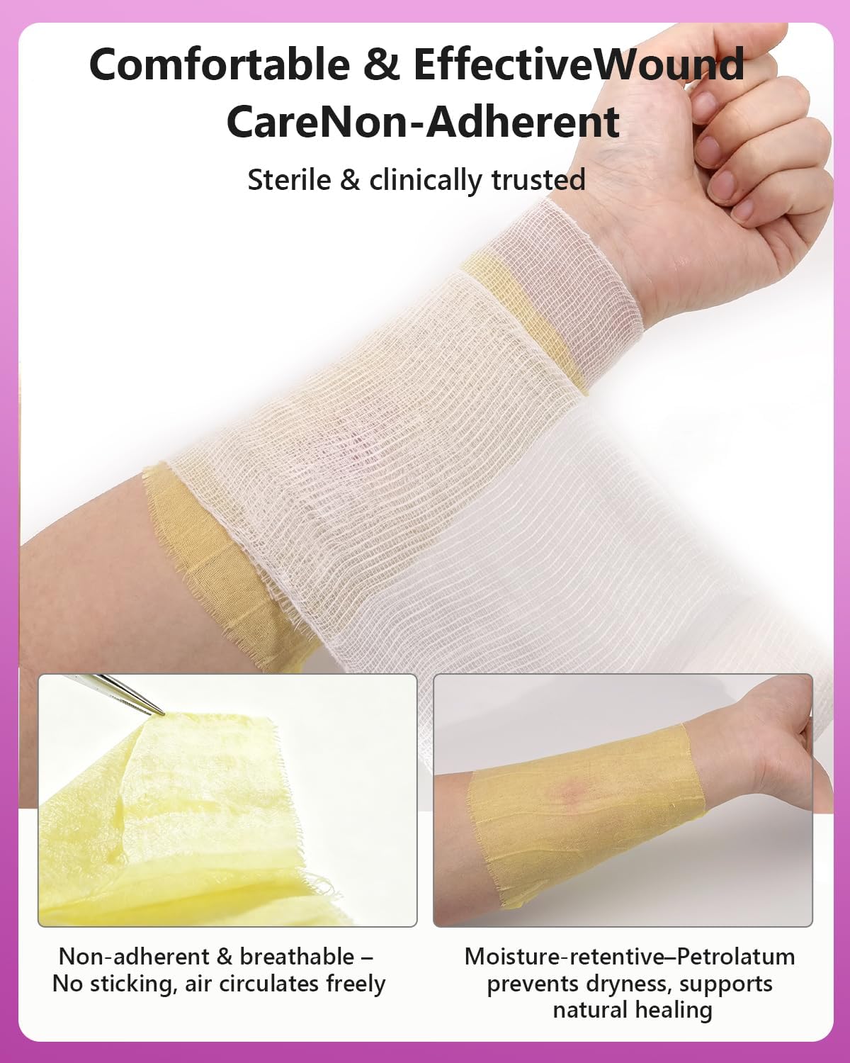 Xeroform Petrolatum Dressing 5"x9" Pack of 25, Non Stick Pads for Wounds, Non-Adherent Gauze, Fine Mesh Sterile for Wound Care, Burns, Lacerations, Skin Grafts & Surgical Incisions