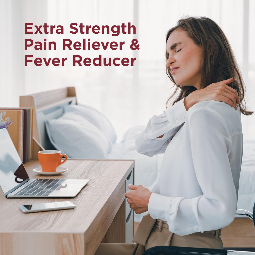 Amazon Basic Care Extra Strength Pain Relief, Acetaminophen Caplets, 500 mg, Pain Reliever and Fever Reducer for Headache, Backache, Arthritis Pain, Menstrual Cramps, 1000 Count (Packaging may vary)
