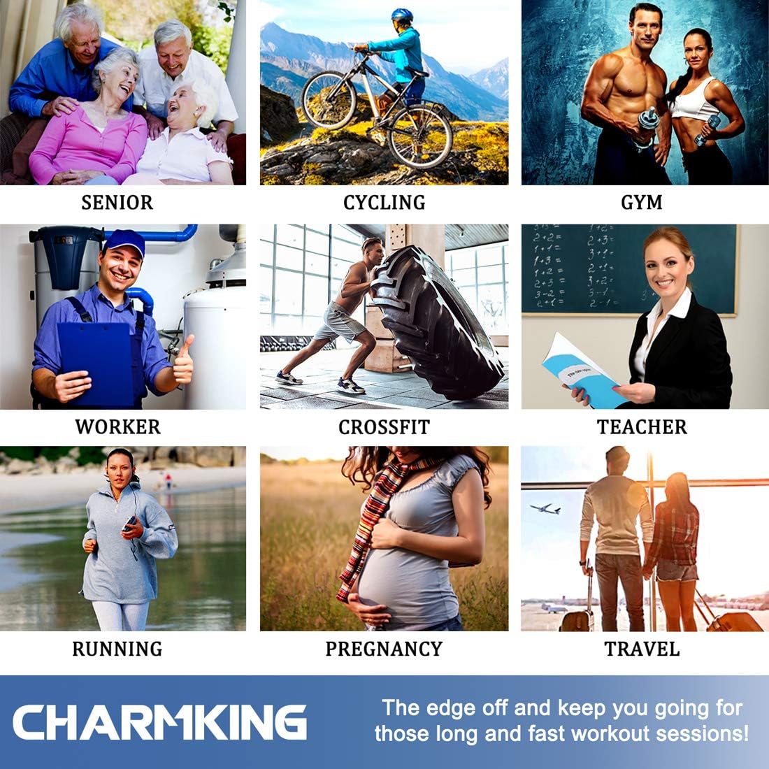 CHARMKING 3 Pairs Open Toe Compression Socks for Women & Men Circulation 15-20 mmHg is Best Support for All Day Wear
