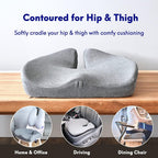 Cushion Lab Patented Pressure Relief Seat Cushion for Long Sitting Hours on Office & Home Chair - Extra-Dense Memory Foam for Soft Support. Car Pad for Hip, Tailbone, Coccyx, Sciatica - Black