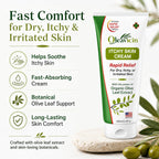 Oleavicin Extra Strength Anti-Itch Cream (3 Pack) - Fast-Acting Relief for Dry, Itchy Skin - Natural Rash & Fungal Itch Treatment with Organic Olive Leaf Extract - Soothing for Sensitive Skin