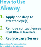 Alaway Antihistamine Eye Drops for Itchy Eyes, Fast-Acting, Up to 12-Hour Eye Itch Relief, Clinically Tested Prescription-Strength Formula, 0.34 Fl Oz (Pack of 2)