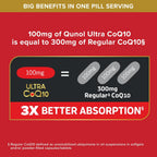 Qunol Ultra CoQ10 100mg, 3X Better Absorption, Antioxidant, 120 Softgels | #1 Cardiologist Recommended Supplement for Heart Health, Coenzyme Q10 Supplement to support Vascular Health & Cellular Energy