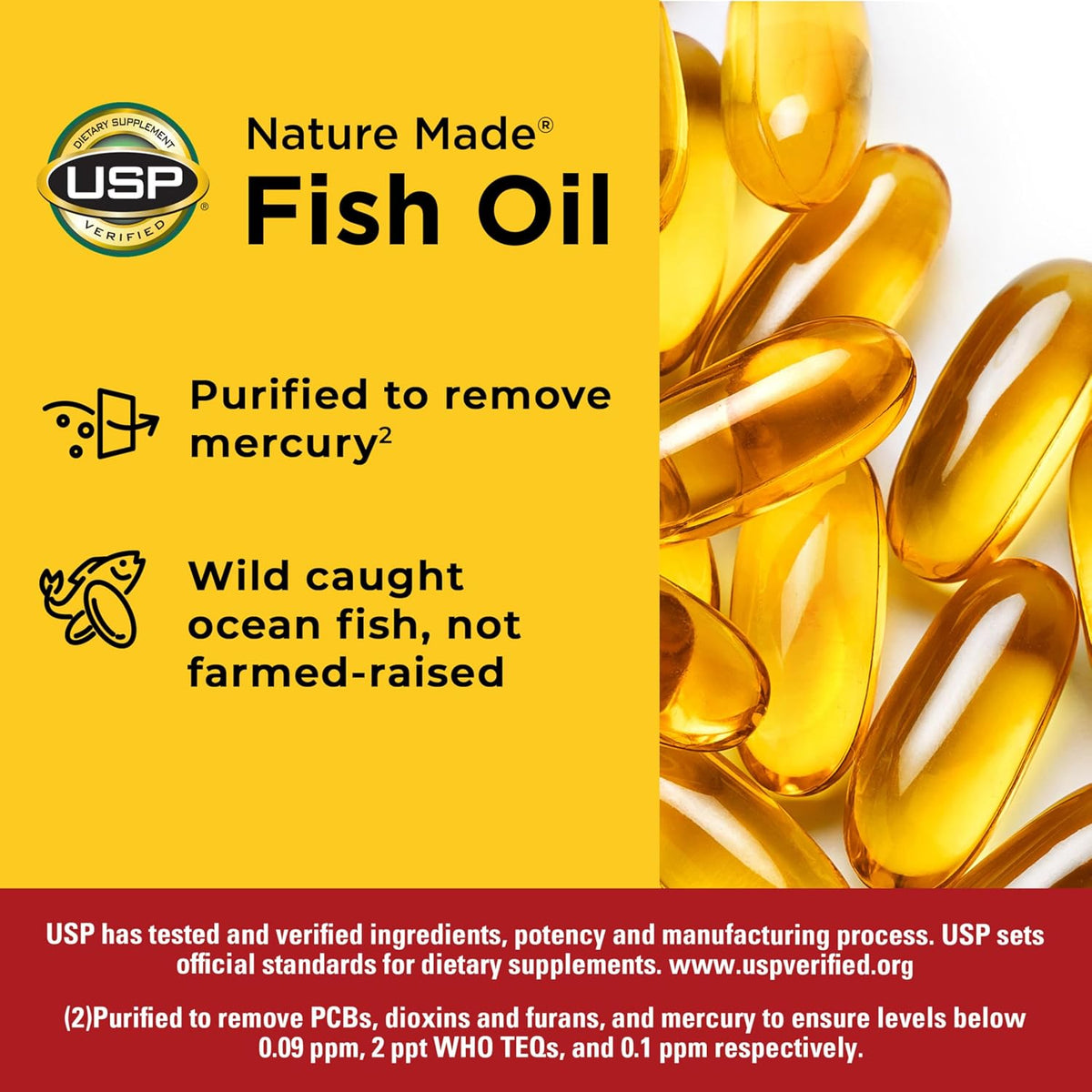 Nature Made Fish Oil Omega 3 Supplements, 1200 mg Softgels, 230 Softgels | Omega 3 Fish Oil for Healthy Heart Support, Gluten Free, Dairy Free, 115 Day Supply