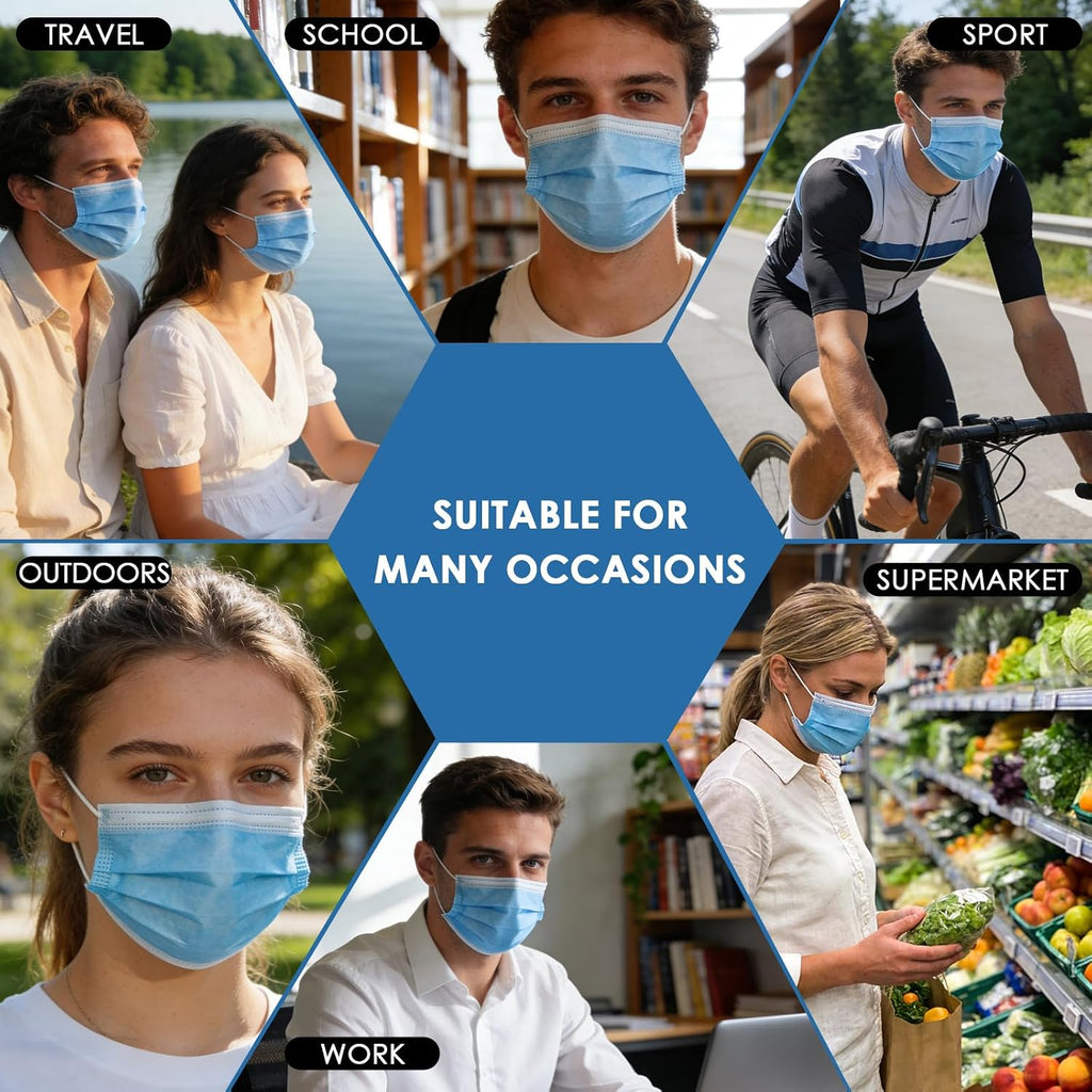 NNPCBT 5 Color Disposable Face Masks 125 Pcs for Outdoor,Home,Office,School