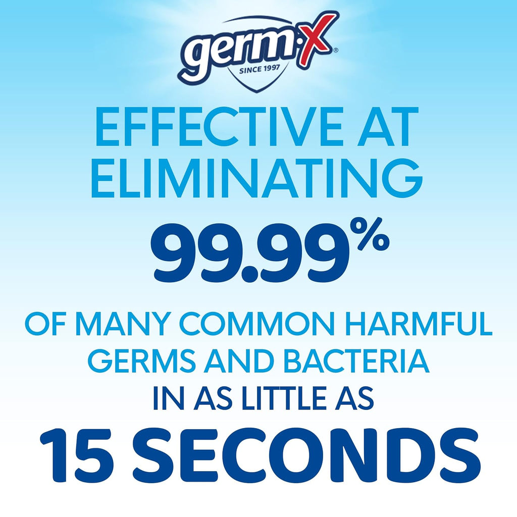 Germ-X Advanced Hand Sanitizer, 8 Fl Oz (Pack of 6), Less Drying Moisturizing Clear Gel, No Rinse Formula, Pump Bottle