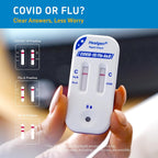 Healgen Rapid Check COVID-19, Flu A&B Antigen Test Kit, The First FDA Authorized OTC 3-in-1 Flu & COVID Home Test, Easy to Read Dual Windows, Results in 15 Mins, 1 Test