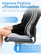 Orthopedic Cushion, Orthopedic Car Seat Cushion for Tailbone Pain Relief, Ergonomic Memory Foam Chair Pad, Non-Slip, Washable Cover, Car Cushion for Office, Car, Home (Dark Gray)