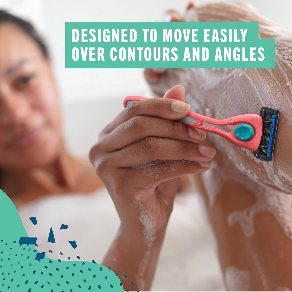 Preserve Shave 5 Razor Refills, Ceramic-Coated Blades, Aloe Strip, 4ct | Reusable Cartridges Fit Shave 5 Handle; Cocoa Butter Enriched Strip; For Men & Women; Cruelty-Free, Never Tested on Animals