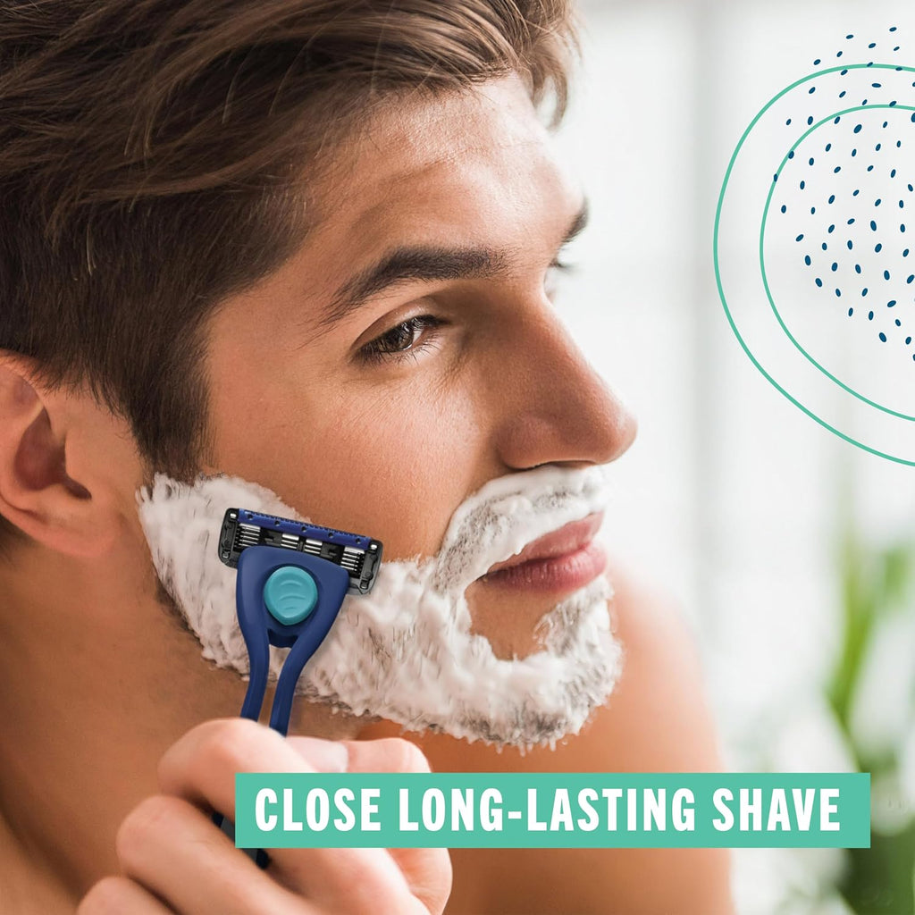 Preserve Shave 5 Razor Refills, Ceramic-Coated Blades, Aloe Strip, 4ct | Reusable Cartridges Fit Shave 5 Handle; Cocoa Butter Enriched Strip; For Men & Women; Cruelty-Free, Never Tested on Animals
