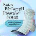 Kotex BioCare Ultra Thin Pads, Wings, Heavy, 24 Count