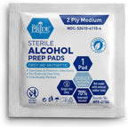 MED PRIDE Sterile Alcohol Prep Pads, Medical Grade, 2-Ply, 100-Count