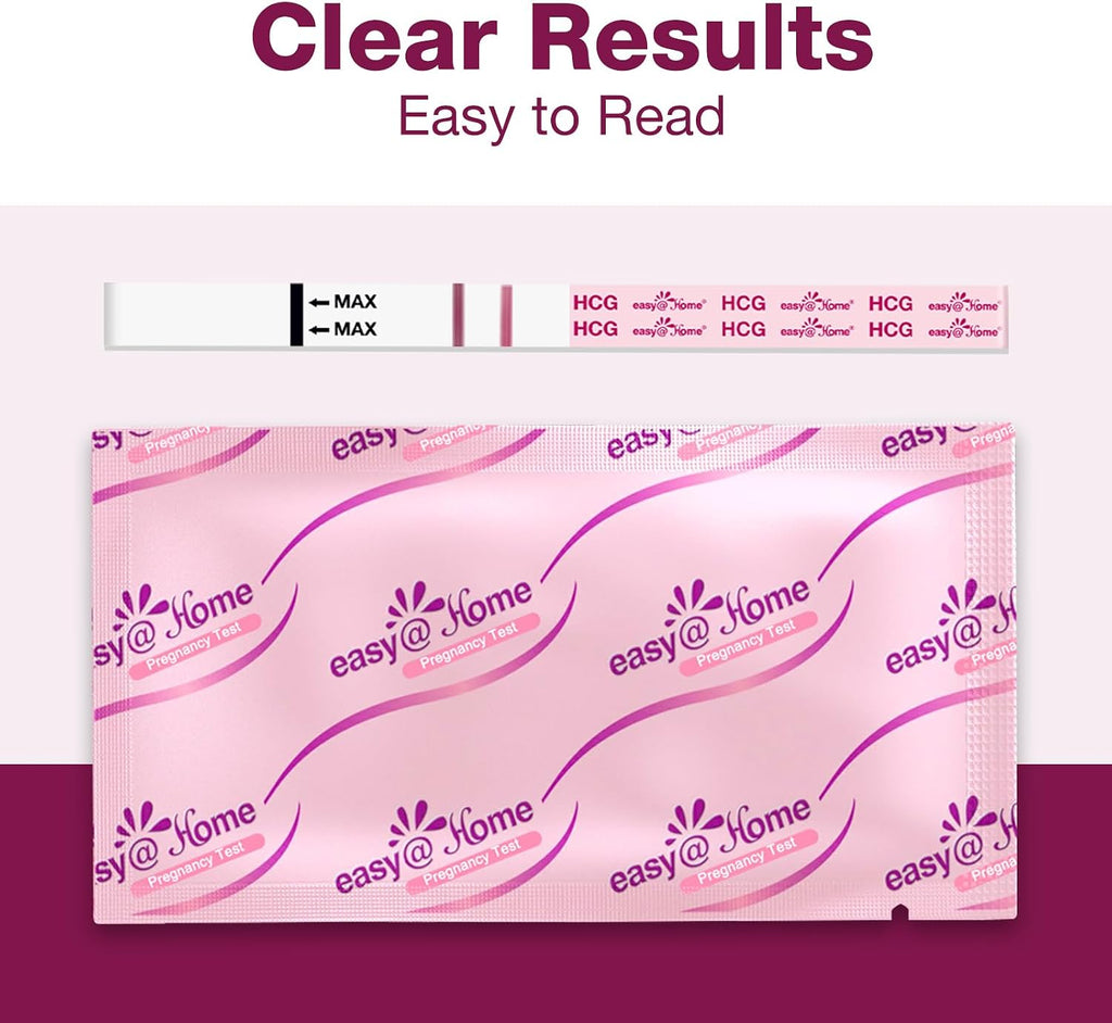 easy@Home 20 Pack Pregnancy Test Strips: Early Detection hCG Test Kit | 20 Bulk Pregnancy Strips - Pruebas de Embarazo, Powered by Premom APP