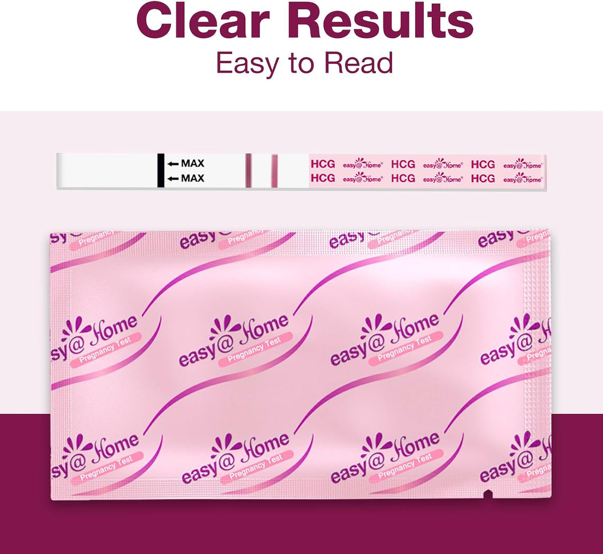 easy@Home 20 Pack Pregnancy Test Strips: Early Detection hCG Test Kit | 20 Bulk Pregnancy Strips - Pruebas de Embarazo, Powered by Premom APP