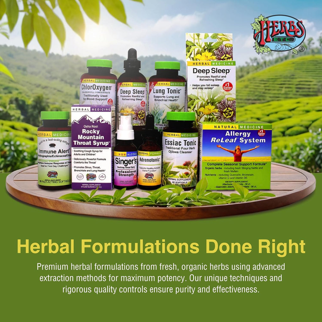 Herbs Etc. Allertonic Softgels, Herbal Allergy Supplement, 120 Count | Herbal Allergy Supplement with Organic Fresh Stinging Nettle, Eyebright, and Mullein for Respiratory Support, Non-Drowsy