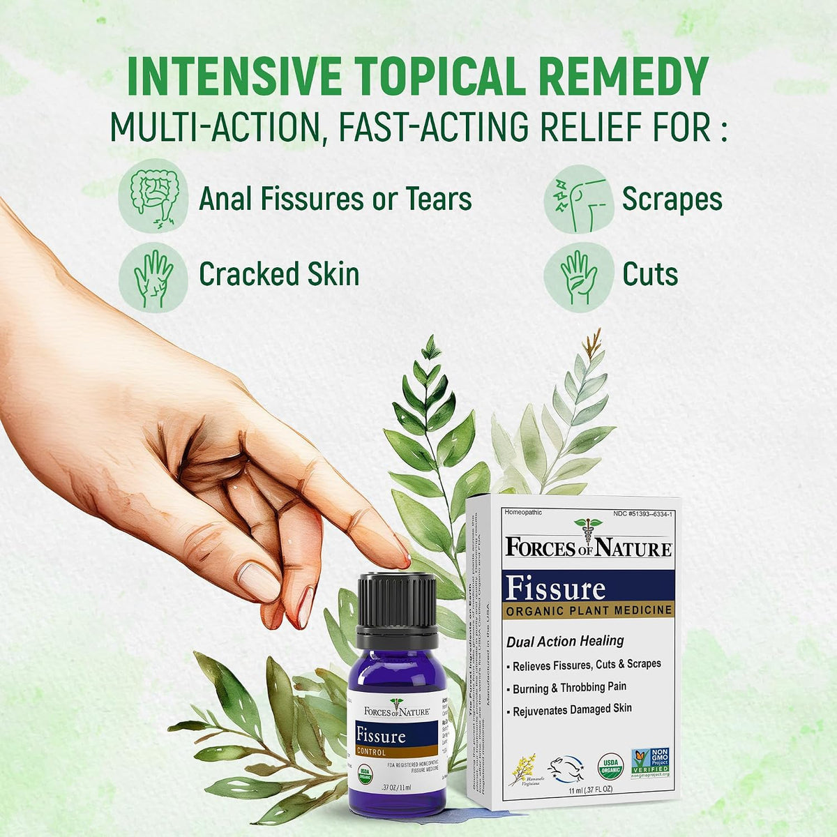 Forces of Nature Hemorrhoid Control Extra Strength (30ml) + Fissure Control (11ml) | Virtual Bundle
