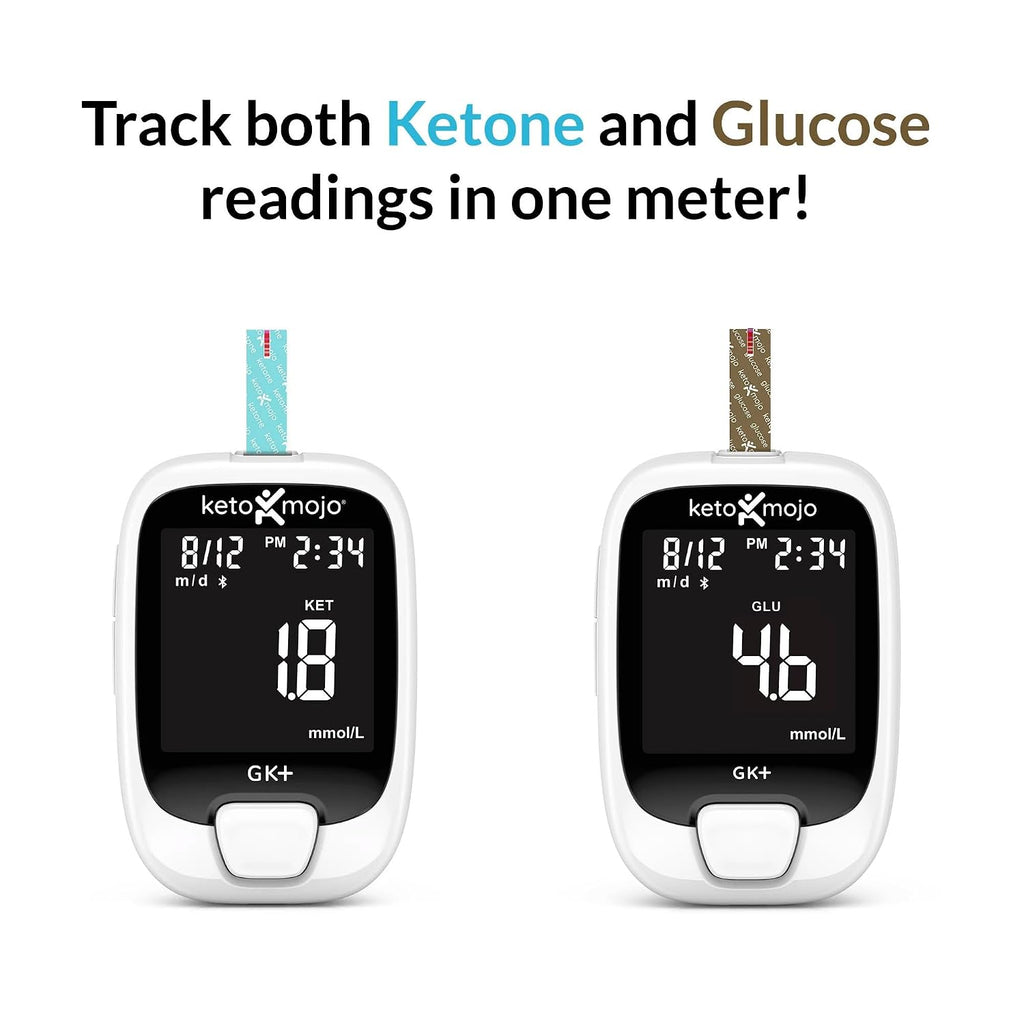KETO-MOJO GK+ Glucose & Ketone Meter Kit, 140 Strips, Keto Diabetes