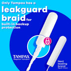 Tampax Pearl Tampons for Women, with LeakGuard Braid, Super Absorbency, Unscented, 36 Count