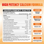 Calcium 1200 mg with Vitamin D3 for Adults - Calcium Citrate Gummies | with Vitamin D3, K2, Magnesium, Zinc, Boron, Copper and Ashwagandha - Extra Absorption Calcium Supplement for Women Men