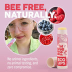 Eco Lips Bee Free Sweet Mint Vegan Lip Balm with Candelilla Wax, 3 pack | Nourishes Dry Lips | Plant-Based Ingredients | Cruelty Free | Long-Lasting Moisture | Cruelty & Petroleum Free