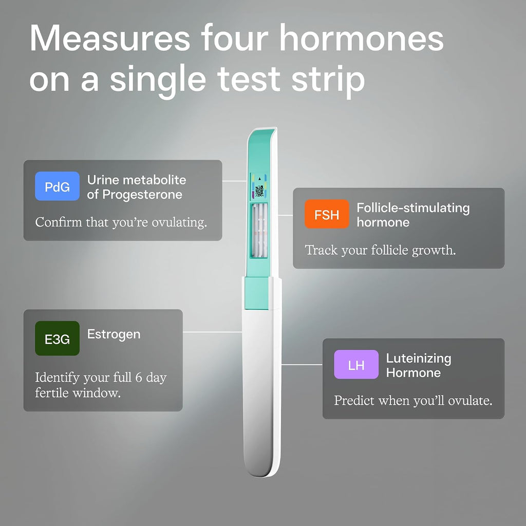 Inito Fertility Monitor & Hormone Tracker for Women | Track and Confirm Ovulation | Estrogen, LH, PdG, FSH | Includes 15 Test Strips + Free App | Wireless | Compatible with All iOS & Android Devices