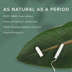 Veeda 100% Natural Cotton Tampons - Regular Absorbency with leak proof protection - Compact BPA-Free Applicator - Unscented & Free from Chlorine, Toxin - 48 Count