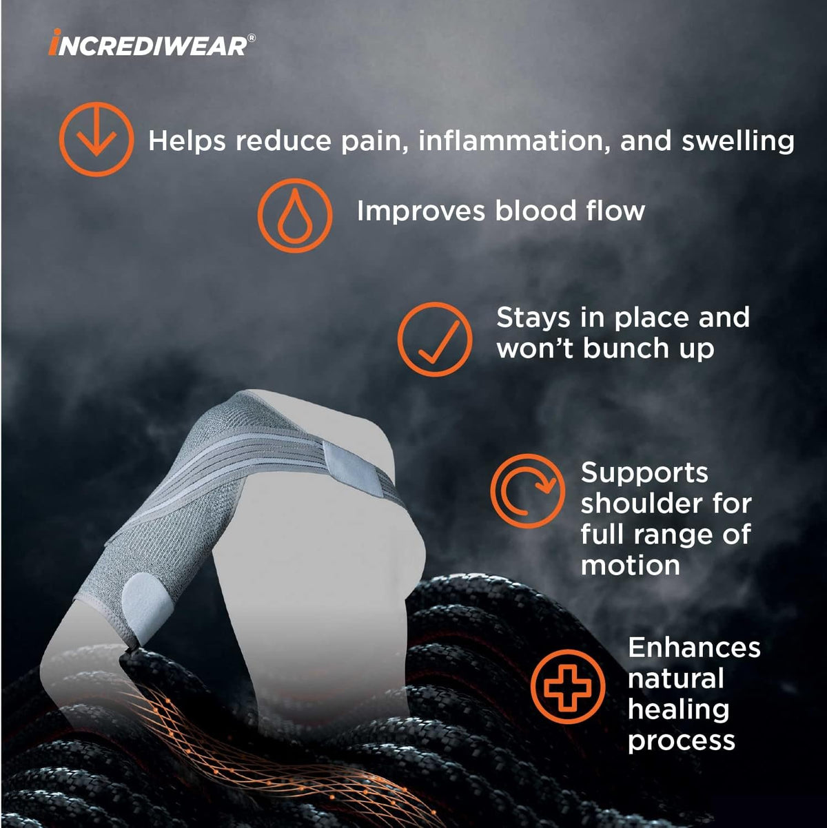 Incrediwear Shoulder Brace for Men and Women – Shoulder Support Brace Supports Shoulder Recovery & Shoulder Pain Relief, Reduces Inflammation and Swelling, Designed for Left & Right Shoulder (Large)
