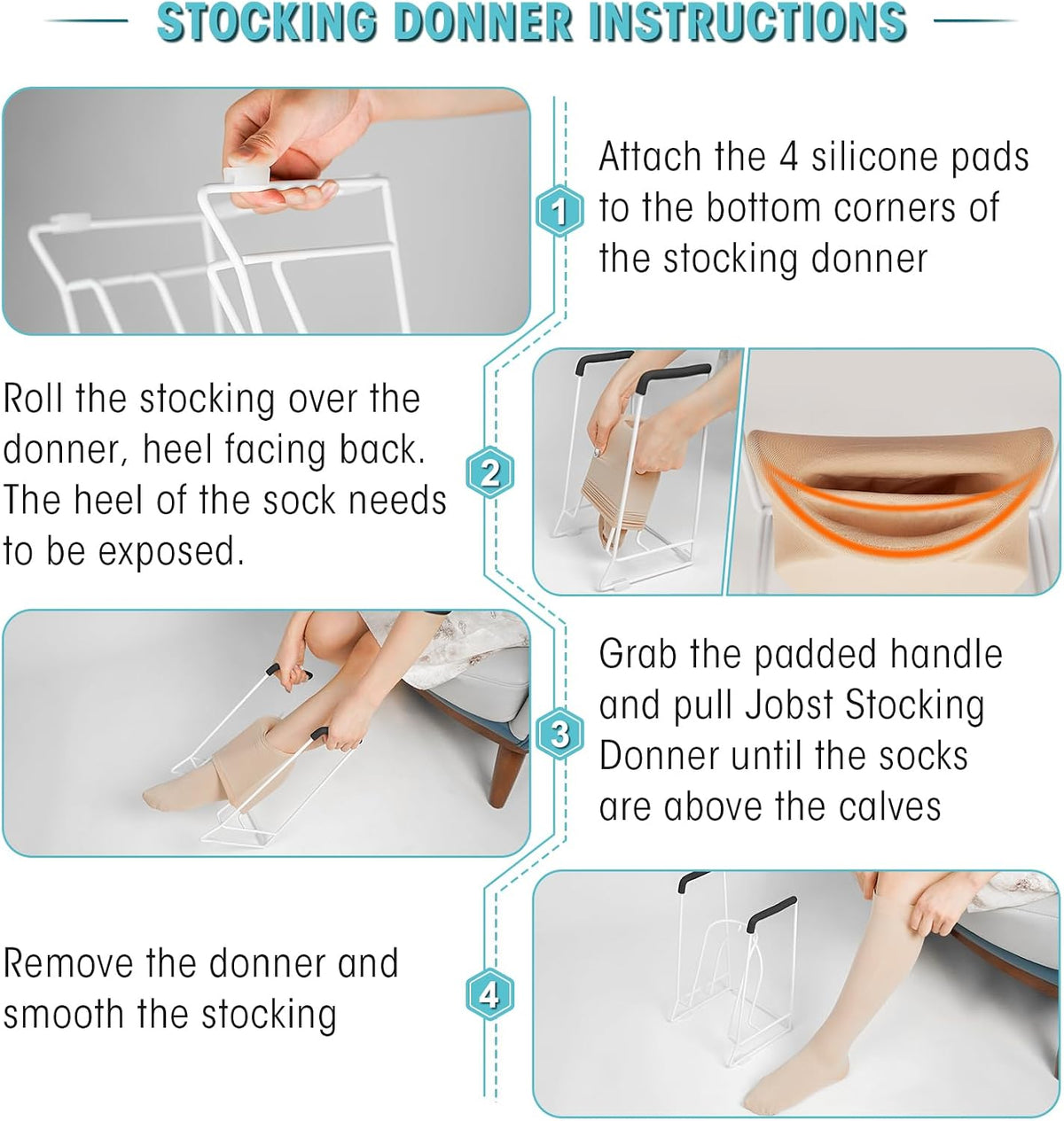 Zipcase Stocking Donner, for Medium Calves Less Than 18" in Circumference