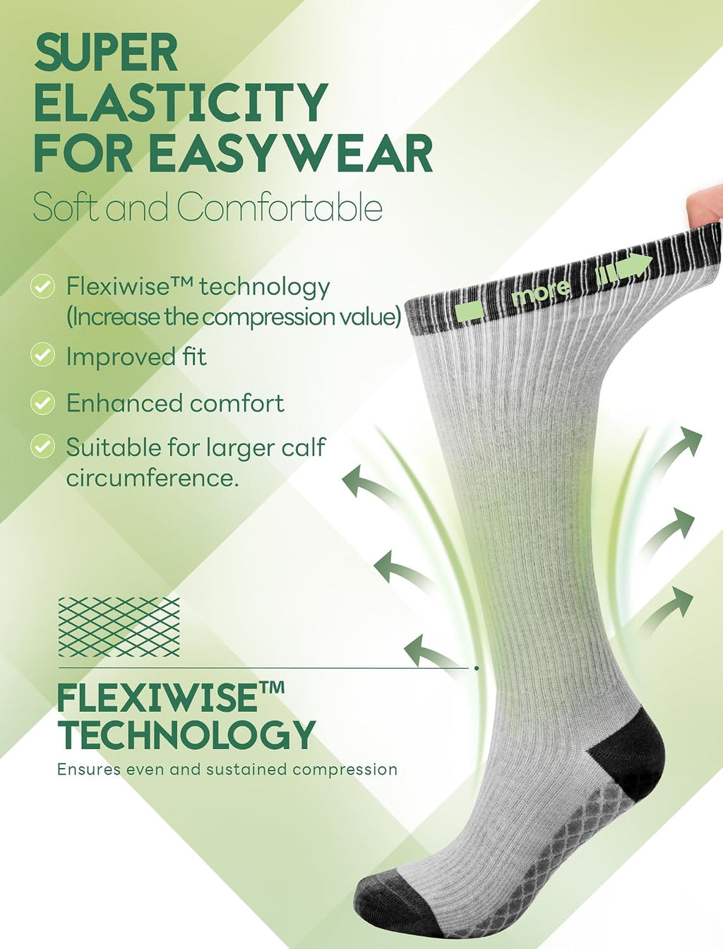 SONORAN Compression Socks for Pregnant Women (2/3 Pairs) 15-20 mmHg Bamboo Viscose Non-slip Sock for Nurses Pregnancy