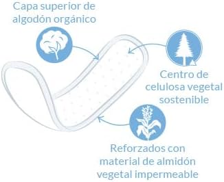 Natracare - Mini panty liners - Natural product - Ideal for daily use and sensitive skin - Straight cut and breathable cotton top layer - Soft and absorbent - 30 protectors