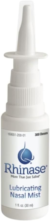 Rhinase Allergy Relief Saline Nasal Spray – Steroid Free, Dual Wetting Agent & Salt Formulation, 300 Sprays for Dry Nose, Allergy, nosebleeds from Nasal Dryness