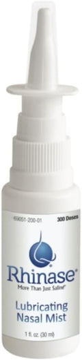 Rhinase Allergy Relief Saline Nasal Spray – Steroid Free, Dual Wetting Agent & Salt Formulation, 300 Sprays for Dry Nose, Allergy, nosebleeds from Nasal Dryness
