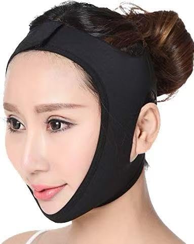Post Surgery Neck and Chin Compression Garment Wrap Bandage, Face Slimmer, Jowl Tightening, Neck Coverage, Chin Lifting Strap (M)
