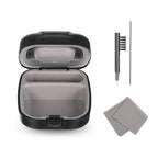Hearing Aid Hard Case Pocket Size with Cleaning Cloth Brush Tools for Sound Amplifier(Black)