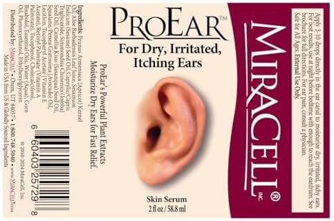 Miracell ProEar, Ear Drops for Itchy Ears, Ear Wax Softener, Clogged Ears, Dry Ears, for Adults, Babies (2oz)