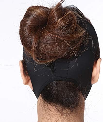 Post Surgery Neck and Chin Compression Garment Wrap Bandage, Face Slimmer, Jowl Tightening, Neck Coverage, Chin Lifting Strap (M)